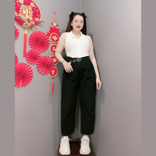 Quần Jean Nữ Bigsize Ống Rộng Dáng Baggy Lưng Cao Tôn Dáng Dễ Phối Đồ Túi Trước J8 58-93kg