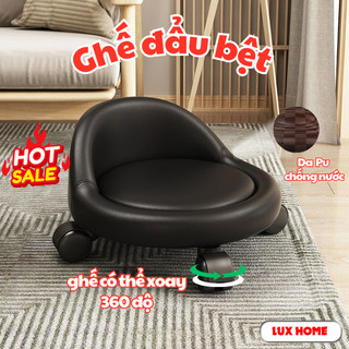 Ghế đẩu bệt LUXHOME xoay tròn 360, có tựa lưng chất liệu da PU bền bỉ, vệ sinh dễ dàng, sử dụng đa năng tiện lợi.