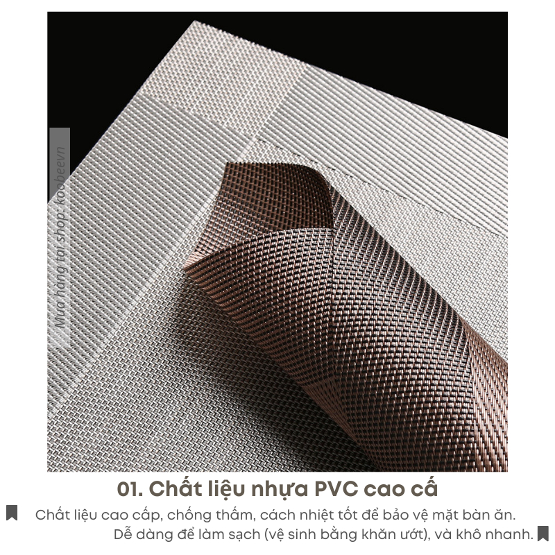 [Loại 1] Tấm Lót Bàn Ăn Placemat PVC Phong Cách Châu Âu Cách Nhiệt Chống Thấm Chống Trơn Trượt Cao Cấp | 087