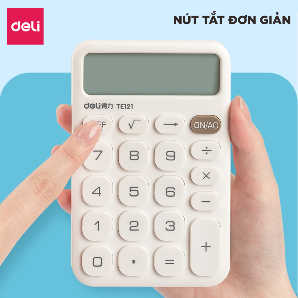Máy Tính 12 Số Deli Chất Lượng Cao Máy Tính Cầm Tay Để Bàn Tiện Dụng Cho Văn Phòng, Buôn Bán Màu Xinh Xắn
