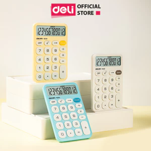 Máy Tính 12 Số Deli Chất Lượng Cao Máy Tính Cầm Tay Để Bàn Tiện Dụng Cho Văn Phòng, Buôn Bán Màu Xinh Xắn