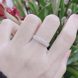 Nhẫn kim tiền full , tài lộc đá cao cấp , bạc ta dày dặn - JENA SLIVER