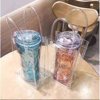 T&T0020 Túi trong suốt PVC đựng ly,cốc giữ nhiệt siêu tiện lợi
