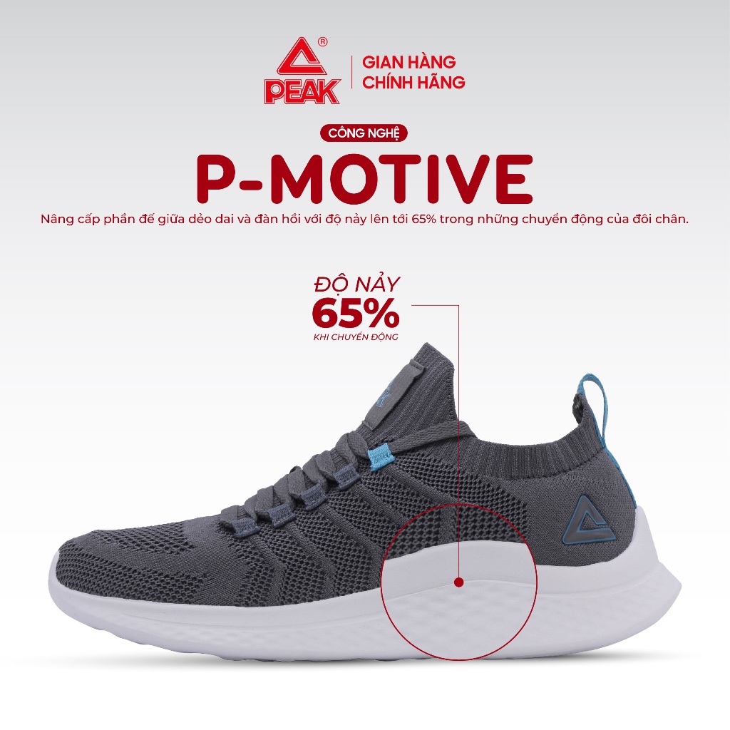Ảnh Giày chạy bộ nam thể thao PEAK Running Feather Lite Công nghệ đệm đế EVA siêu nhẹ thoáng khí EW2207H 2