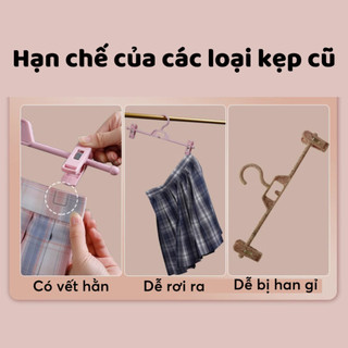 Móc kẹp quần áo ECO chất liệu thép không gỉ chống trơn trượt, móc kẹp quần, tất vớ