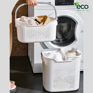 Giỏ đựng quần áo bẩn ECO đa năng kết hợp giỏ nhỏ đựng đồ lót có quai xách nhựa PP cứng cáp hiện đại
