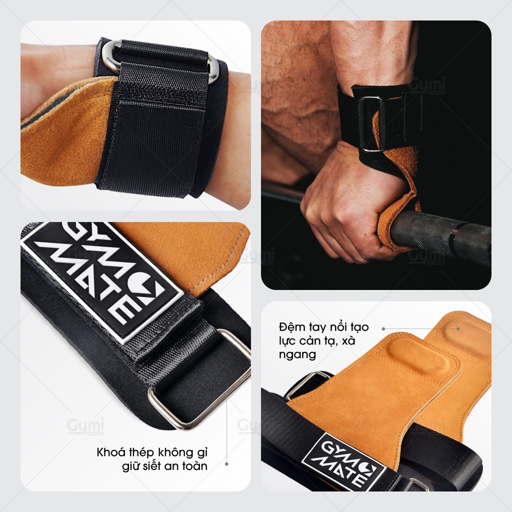 [1 Đôi] Găng Tay Tập Gym GYMMATE, Lifting Strap, Hỗ Trợ Các Bài Kéo, Deadlift, Lên Xà - KL-GYMMATE