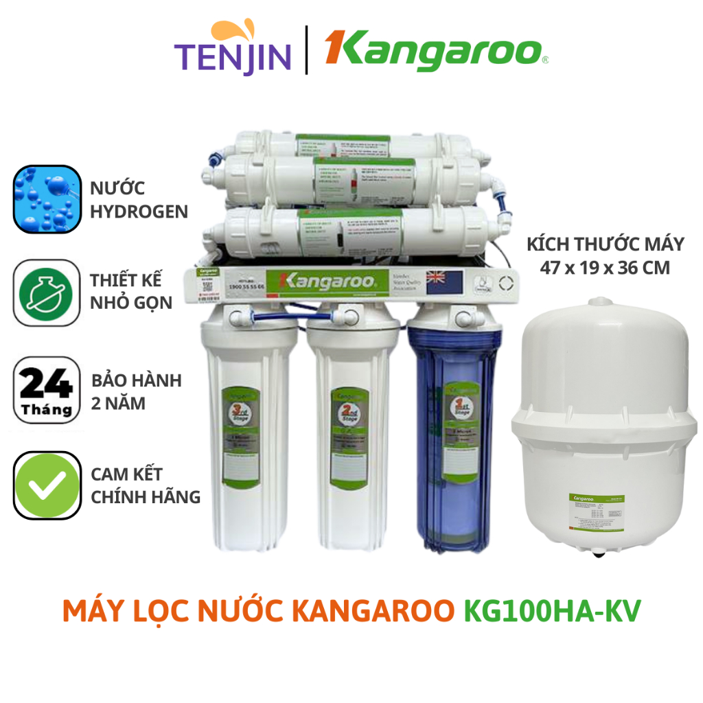 Máy Lọc Nước RO KG100HA-KV Hydrogen Kangaroo Chính Hãng 9 Lõi Lọc Bảo Hành 2 Năm Toàn Quốc Thiết Kế Nhỏ Gọn Để Gầm Bếp