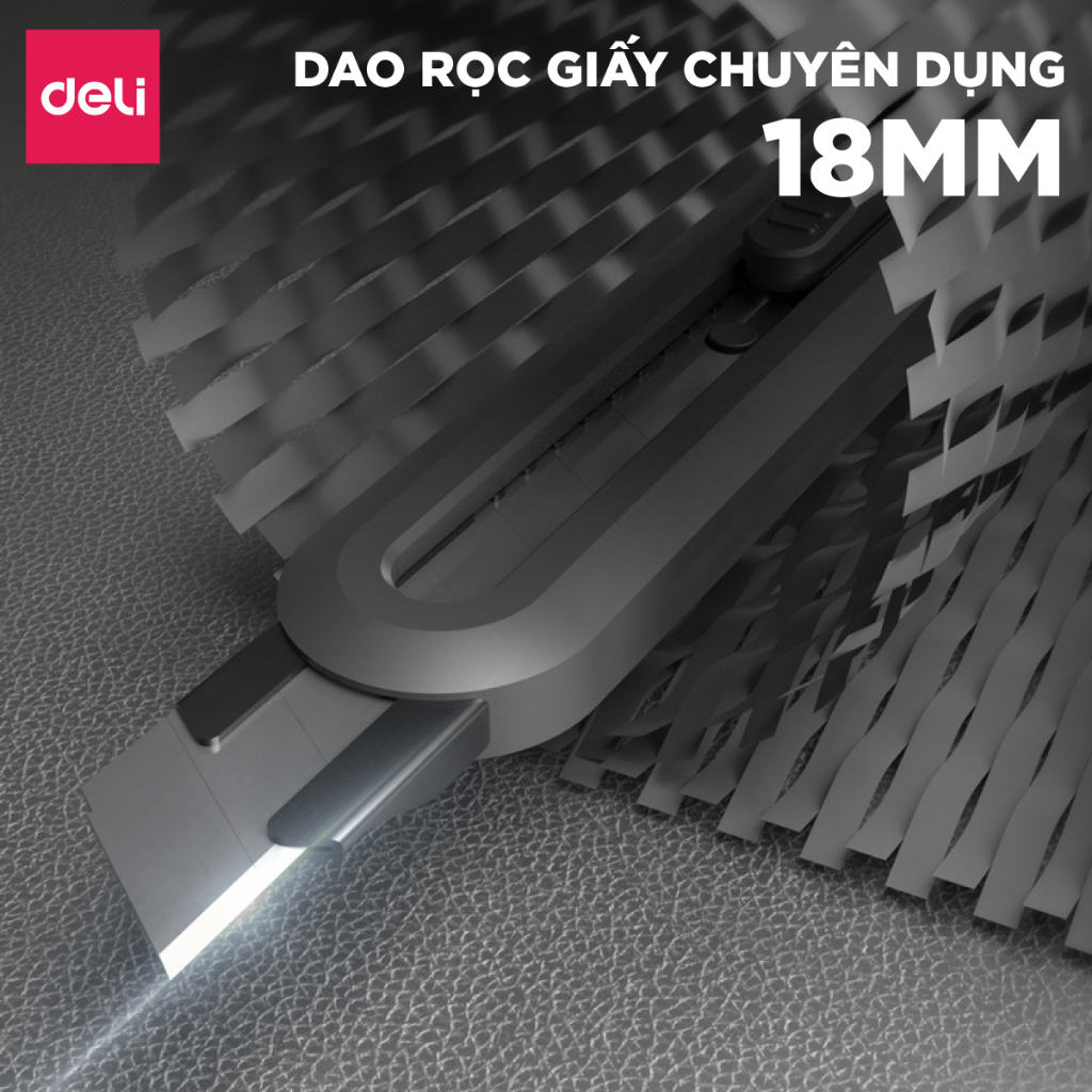 Set dao rọc giấy Deli cao cấp lưỡi thép không gỉ SK5 - Dao rọc mini bỏ túi kim loại tiện lợi văn phòng học sinh