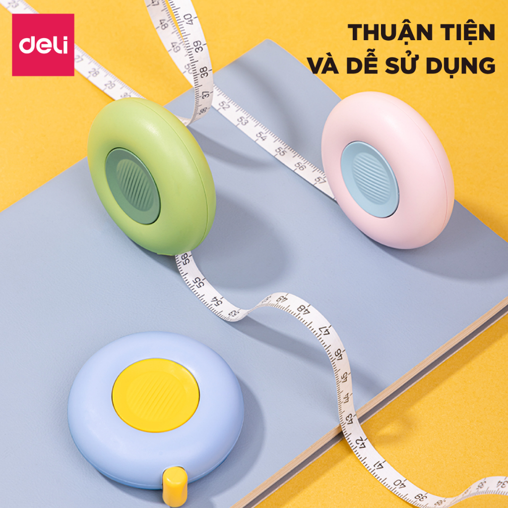 Thước Dây Thước Cuộn Mini Deli Đa Năng 2M, Đo Số Đo Cơ Thể, Đồ Đạc - Thiết Kế Tinh Tế, Hiện Đại, Tiện Dụng