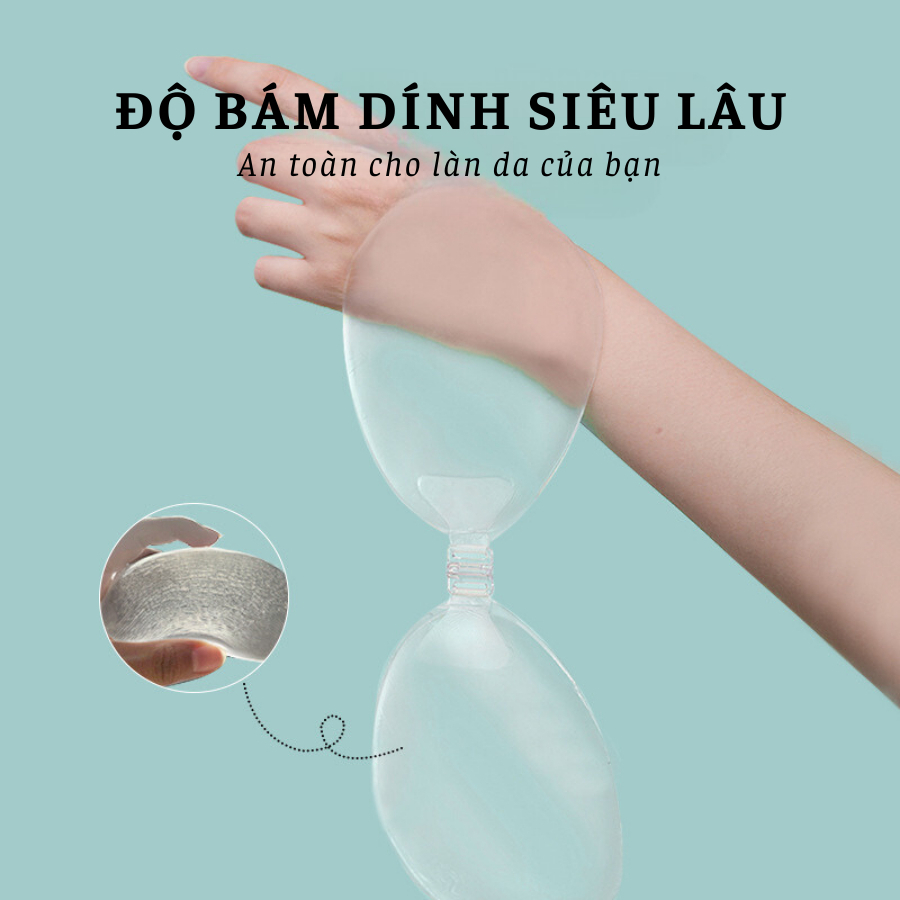 Miếng Dán Ngực Silicon Trong Suốt Độn Nâng Ngực Cài Trước Kèm Dây Trong 4960