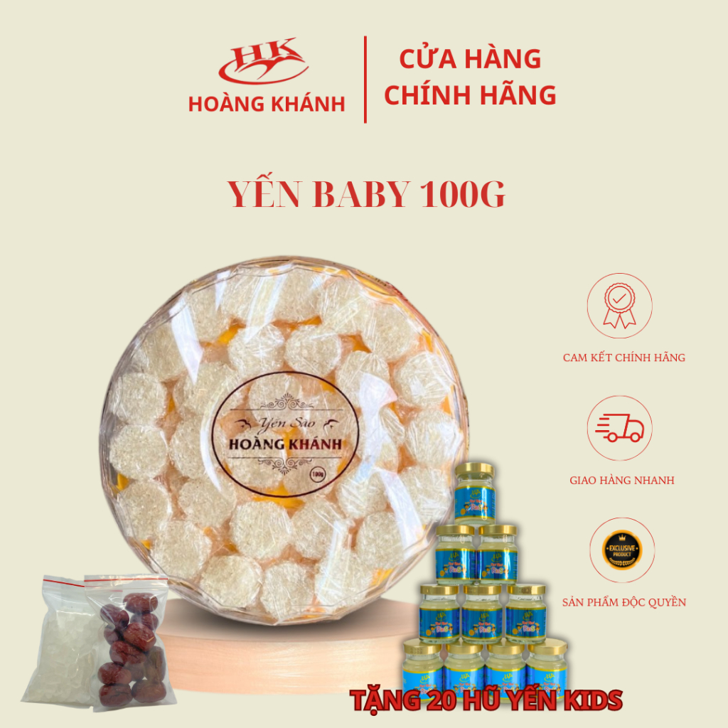 Yến Vụn Viên Baby Nguyên Chất - 1 viên 1,3g + Tặng Kèm Yến Hũ Kids- Yến ...