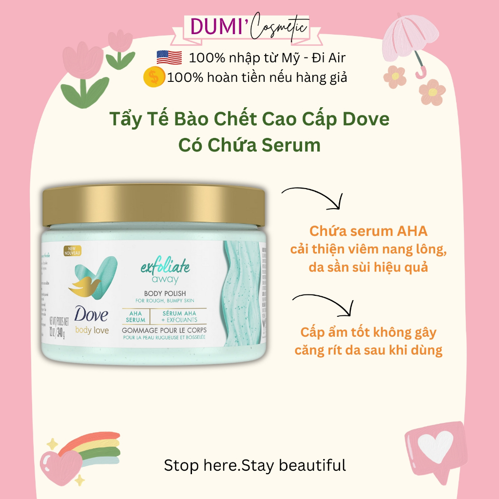 Tẩy tế bào chết cơ thể Dove Body Love Exfoliate Away Body Polish For ...