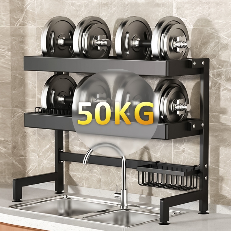 Lifinity Kệ Để Chén Bát Đĩa Trên Bồn Rửa Nhà Bếp Đa Năng ,1&2 Tầng Thép Carbon Màu Đen,Tải Trọng Mạnh