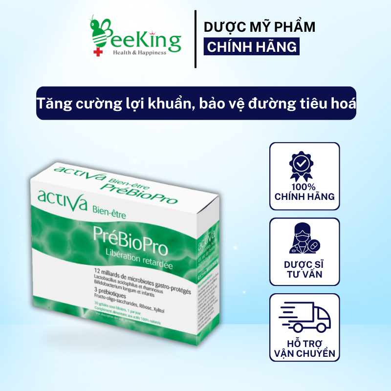 ACTIVA PRÉBIOPRO - Men vi sinh đường ruột 12 tỉ lợi khuẩn - Hộp 30 viên