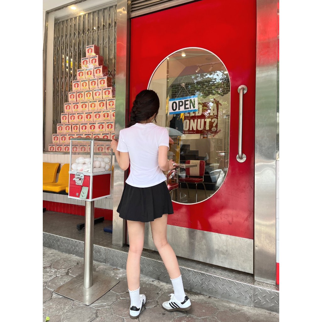 Ảnh Chân váy ngắn thể thao Lina Skirt Today U Wear có sẵn quần bảo hộ dáng chữ A cho nữ chơi cầu lông tennis chạy bộ 4