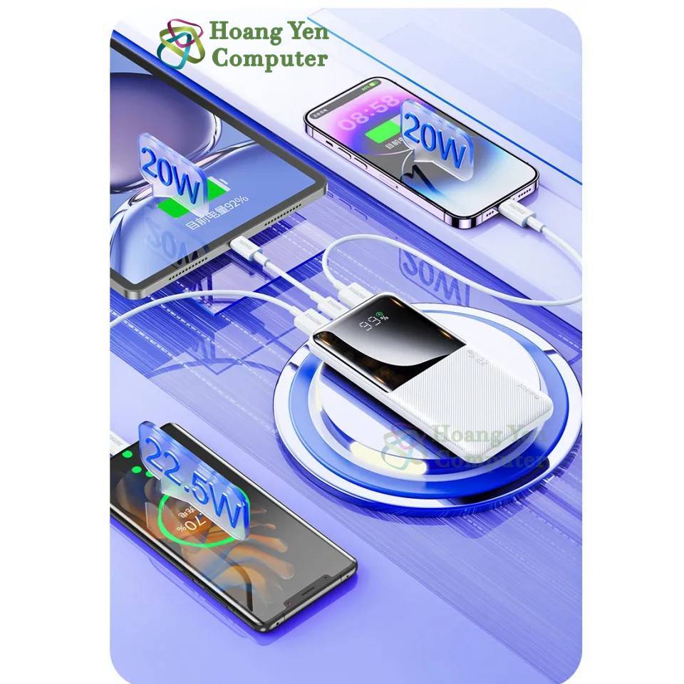 [Có CCC] Sạc Dự Phòng Remax RPP-623 20000Mah Siêu Đẹp (Sạc Nhanh QC3.0 18W, 22.5W, PD20W, VOOC 2.0) - BH 1 Năm - Hoàng Y