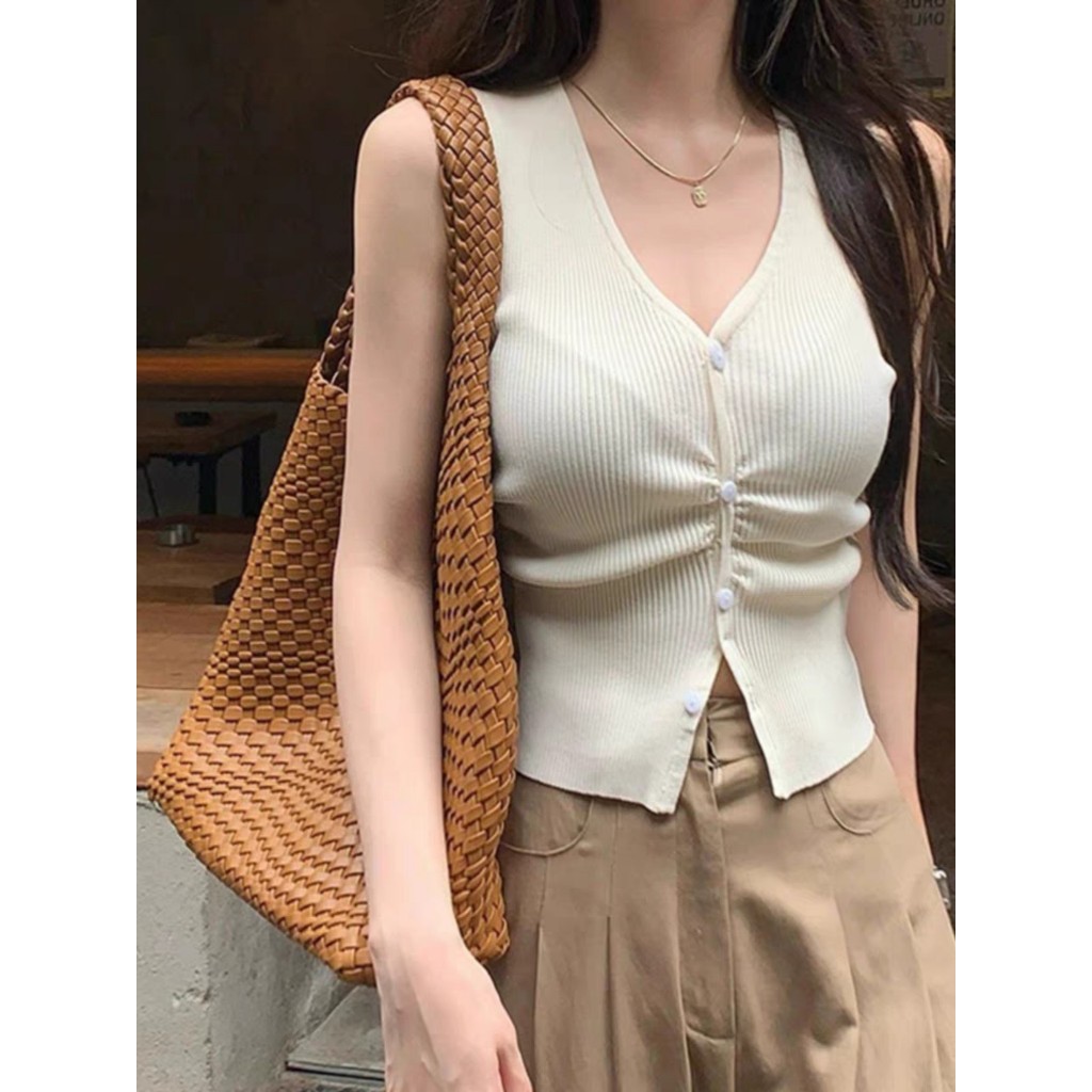 [CÓ SIZE] Áo Sát Nách Nút Cài Cổ Tim Xinh RANSHI HÀNG LOẠI 1 Phong Cách Hàn Quốc Sang Chảnh Cá Tính Dễ Phối Đồ - RA149