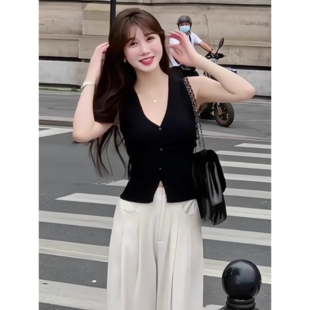 [CÓ SIZE] Áo Sát Nách Nút Cài Cổ Tim Xinh RANSHI HÀNG LOẠI 1 Phong Cách Hàn Quốc Sang Chảnh Cá Tính Dễ Phối Đồ - RA149