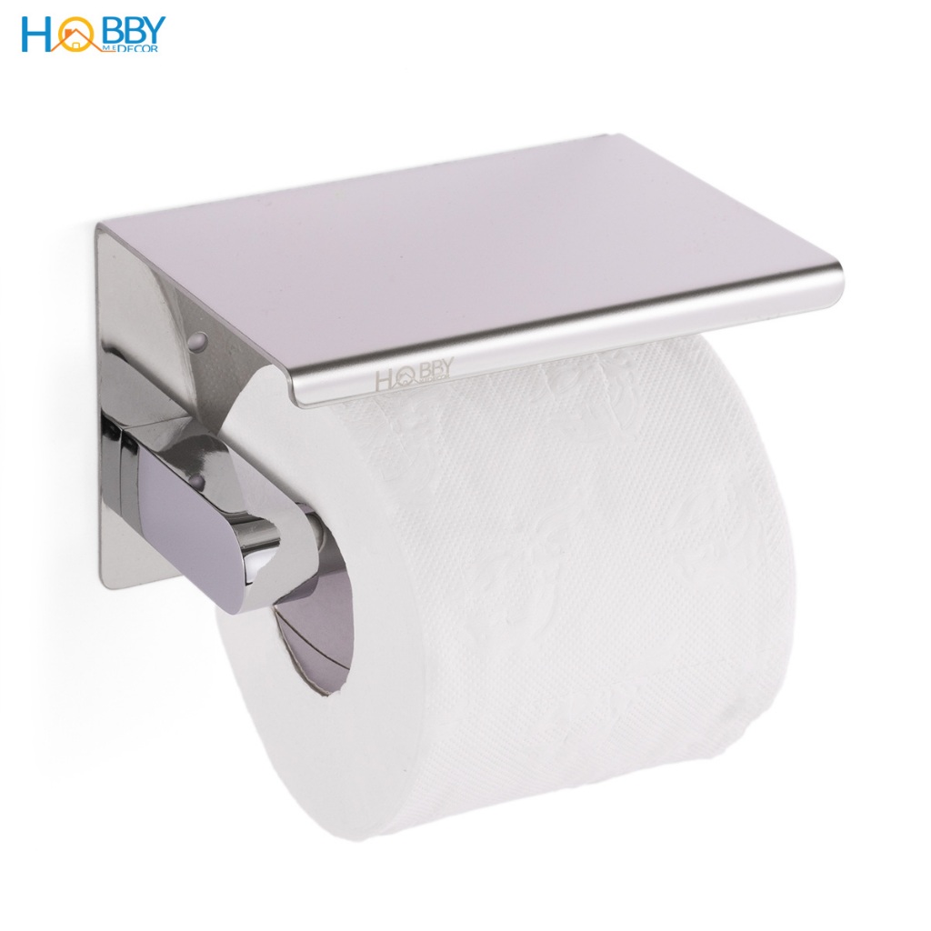 Kệ để cuộn giấy vệ sinh có mái che inox 304 bóng Hobby home decor G23