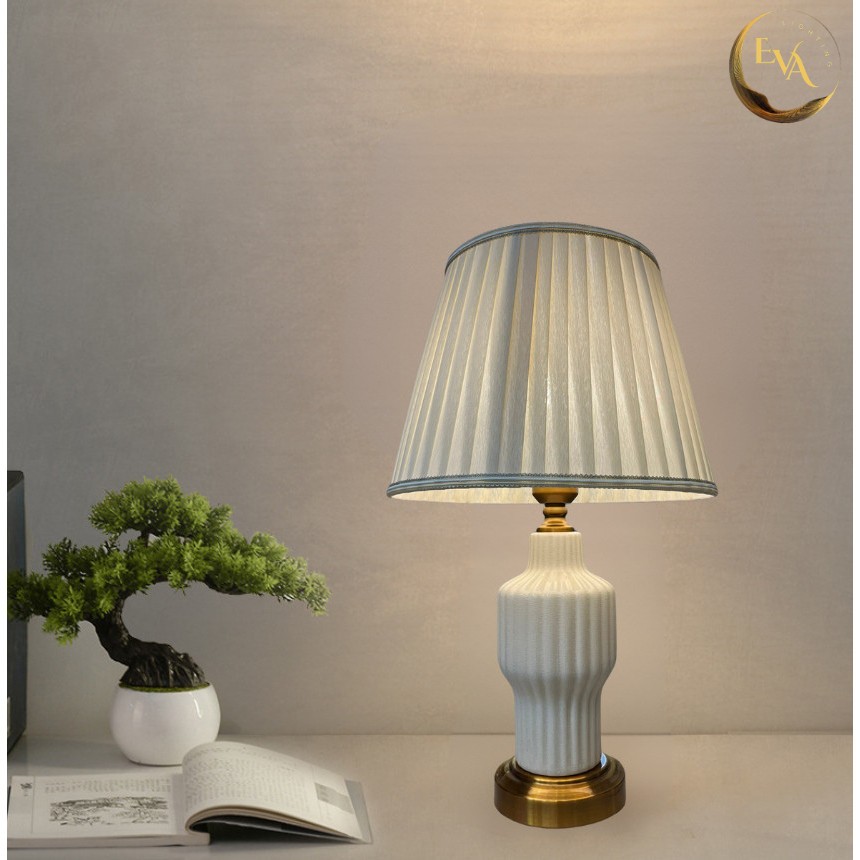 Đèn bàn gốm đèn ngủ decor EVA trang trí phòng khách, phòng ngủ, bàn làm việc phong cách hiện đại bảo hành 12 tháng