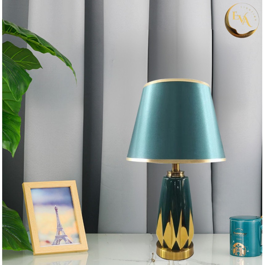 Đèn bàn gốm đèn ngủ decor EVA trang trí phòng khách, phòng ngủ, bàn làm việc phong cách hiện đại bảo hành 12 tháng