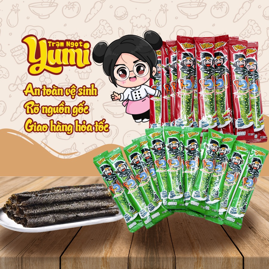 Rong biển cuộn bịch 13 gói vị Mè Tương Đen hoặc Vị Cay thơm giòn đậm vị ...