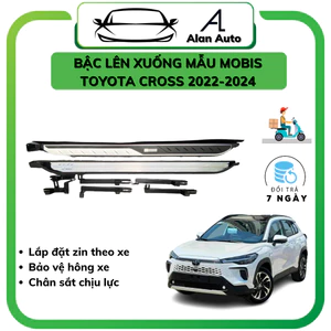 Bậc Lên Xuống xe Toyota CROSS 2020-2024, Bậc dẫm chân MẪU Mobis ĐEN BẠC
