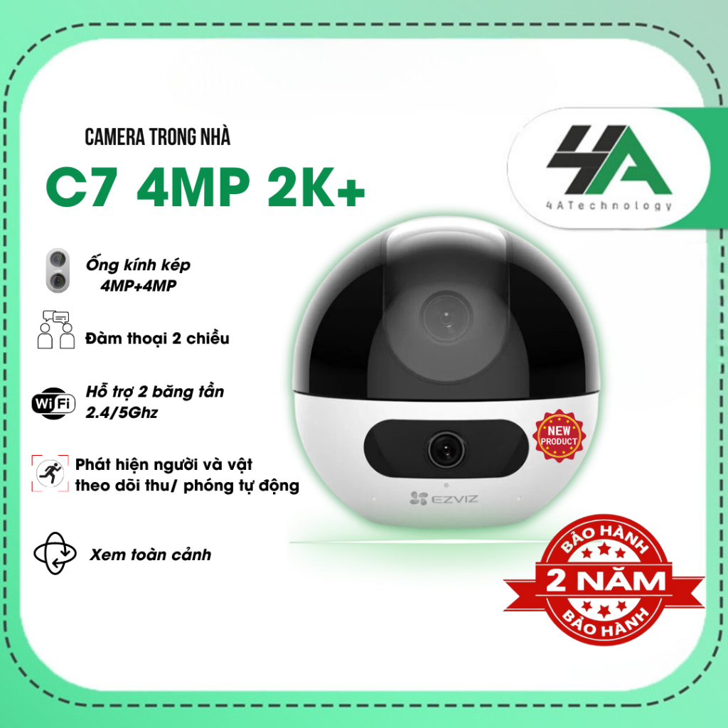 Camera wifi AI không dây, ống kính kép,đàm thoại 2 chiều, báo động ...