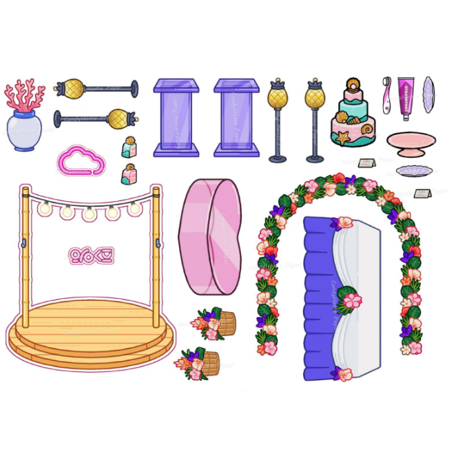Cuốn Sách Toca Boca squishy giấy đồ chơi thủ công toca boca giấy nhà của beauty.holic đồ chơi giấy The Bride House