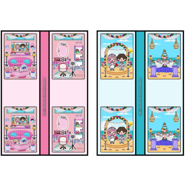 Cuốn Sách Toca Boca squishy giấy đồ chơi thủ công toca boca giấy nhà của beauty.holic đồ chơi giấy The Bride House
