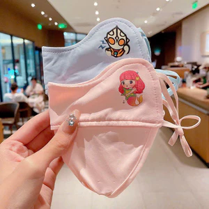 Khẩu trang vải cho bé, khẩu trang chống tia UV cho bé che gò má UPF50 dây có thể điều chỉnh
