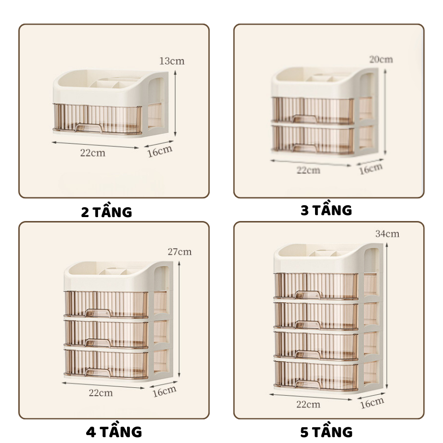 Kệ Đựng Mĩ Phẩm ENODA HOME, Kệ Nhựa Nhiều Tầng Để Bàn, Tủ Mini Đựng Đồ Thiết Kế Tinh Tế P025