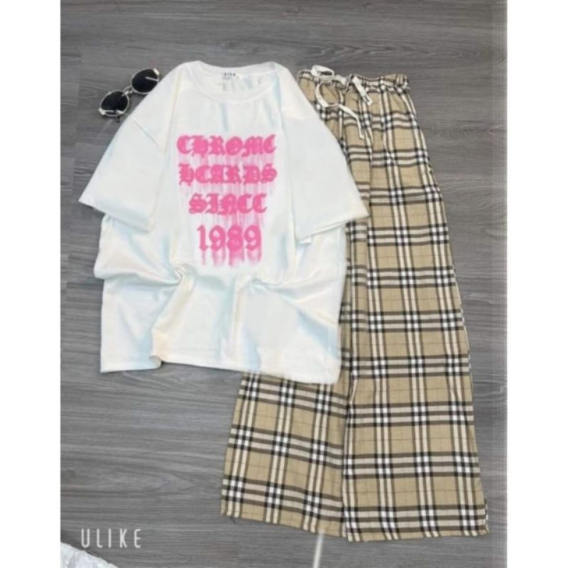 Tổng Hợp Các Set Bộ Quần Caro BBR + Mix Kèm Áo Phông Form Rộng Tay Lỡ chất cotton su mềm mát ---xuongquanaogiare