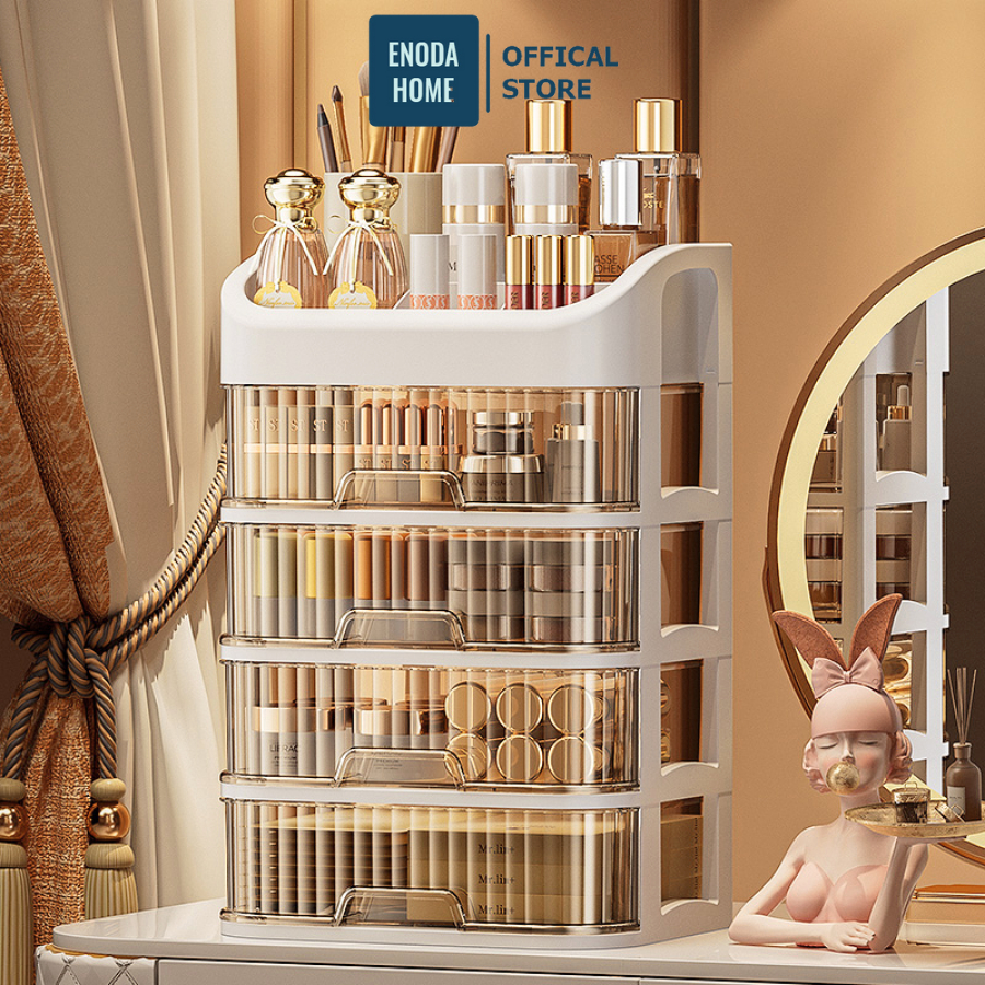 Kệ Đựng Mĩ Phẩm ENODA HOME, Kệ Nhựa Nhiều Tầng Để Bàn, Tủ Mini Đựng Đồ Thiết Kế Tinh Tế P025