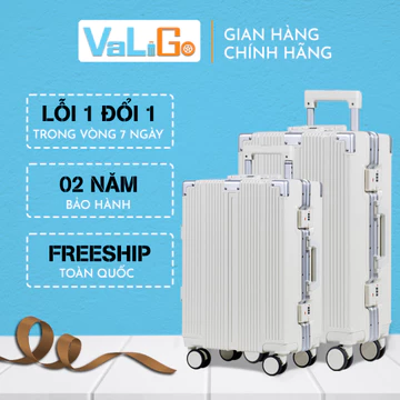 Vali size 20/ vali size 24 / vali size 28 Vali khung Nhôm Khóa Sập, Vali du lịch Vali xuất khẩu lao động (VG01-20/24/28)