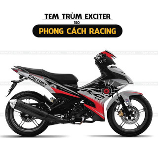 Tem trùm xe Exciter 150 đỏ sun moon RC , tem trùm xe ex 150, tem xe tem dán xe máy Exciter 150 đỏ