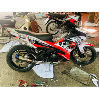 Tem trùm xe Exciter 150 đỏ sun moon RC , tem trùm xe ex 150, tem xe tem dán xe máy Exciter 150 đỏ