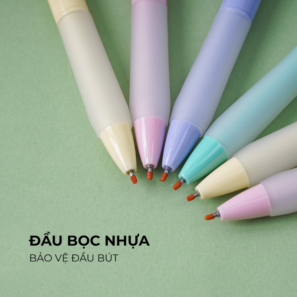 Hộp 4 Chiếc Bút Gel Bấm Classmate Bút Nước Ngòi 0.5mm Bút Mực Xanh Có Đệm Tay Chống Trơn Viết Trơn Mực Ra Đều CL-GP108