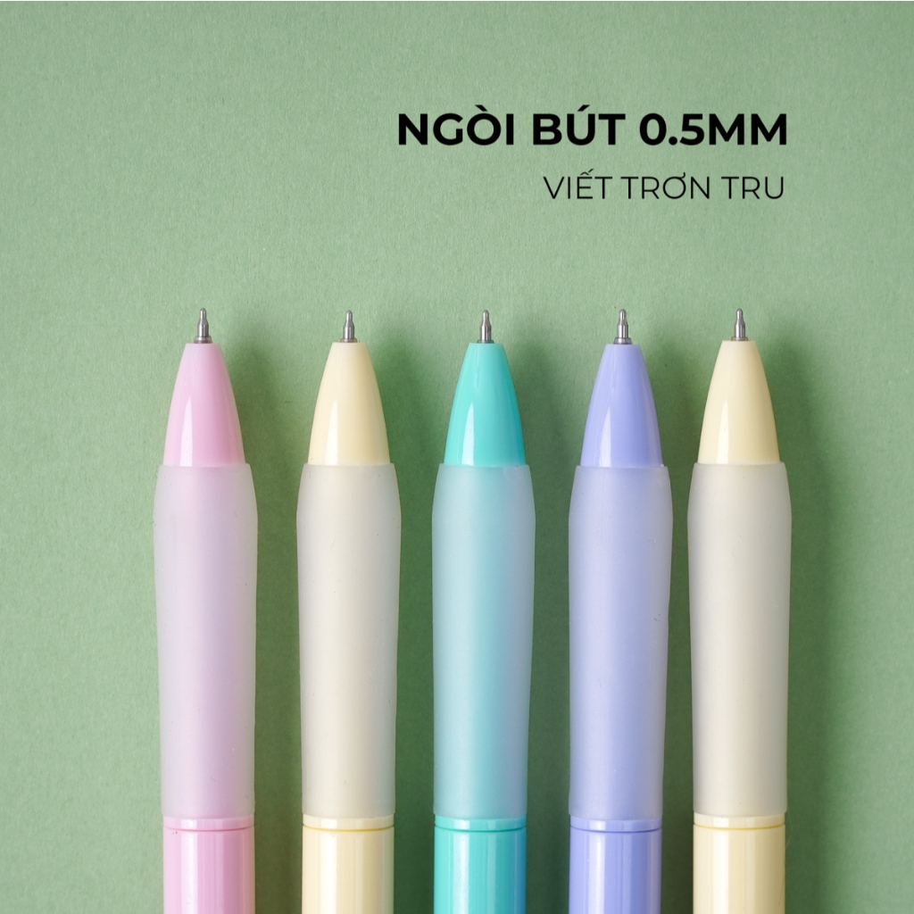 Hộp 4 Chiếc Bút Gel Bấm Classmate Bút Nước Ngòi 0.5mm Bút Mực Xanh Có Đệm Tay Chống Trơn Viết Trơn Mực Ra Đều CL-GP108