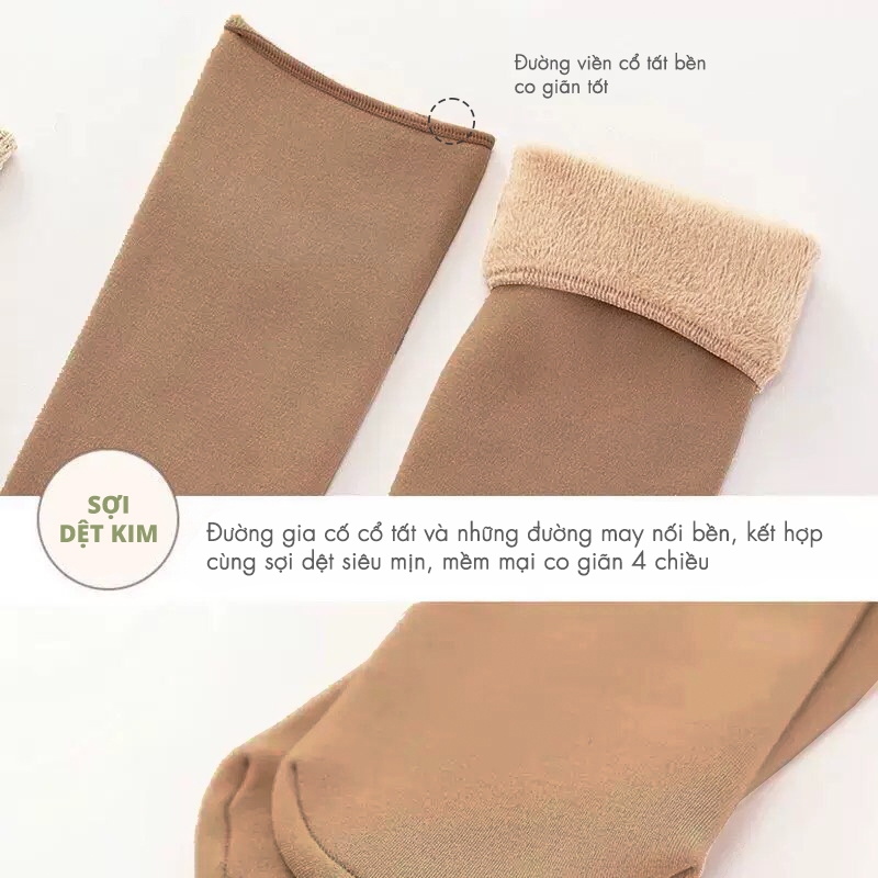 Tất vớ nam nữ chống nắng ủ kem, chất liệu nỉ cotton lót nhung - Ekiu Shop