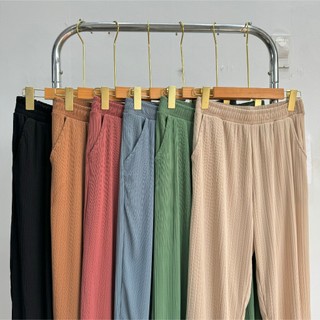 Quần baggy bigsize nữ eo chun co giãn thoải mái có túi 2 bên chất vải thun gân cao cấp mềm mịn Q18