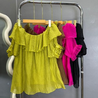 Set đồ NHỎ CLOTHING bigsize nữ áo tay ngắn trễ vai kèm quần đùi form rộng lưng thun chất đũi tơ cao cấp mặc mát SET820