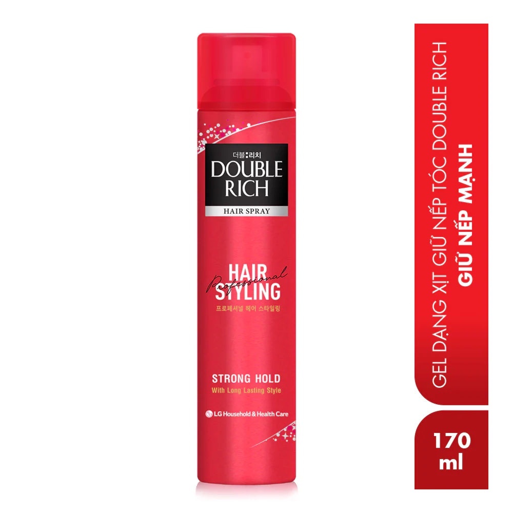 Ảnh Keo Tạo Kiểu Tóc Dạng Xịt Double Rich Hair Styling Strong Hold Giữ Nếp Tóc Nhiều Giờ 170ml 3