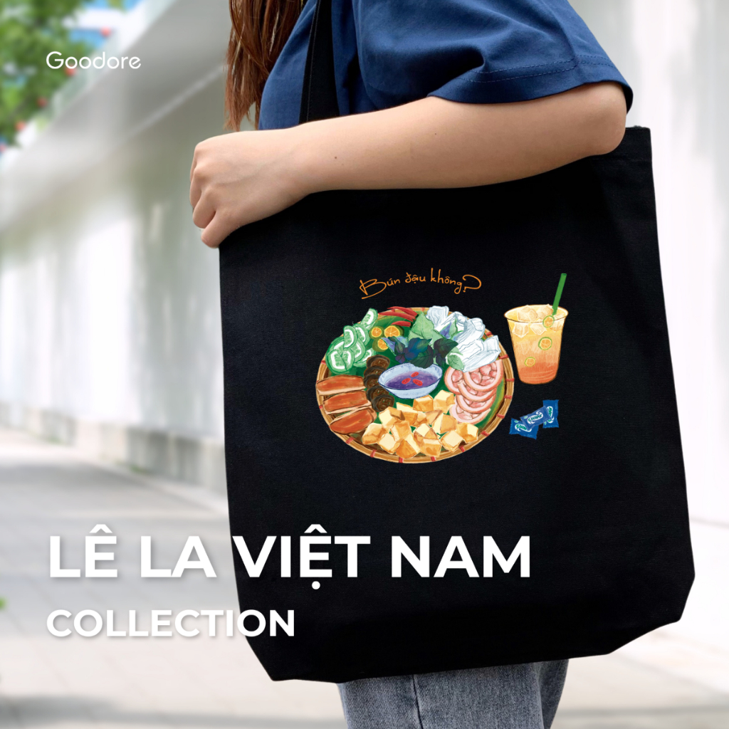 Túi tote vải canvas Goodore thiết kế Bộ sưu tập Lê La Việt Nam phong cách năng động cá tính