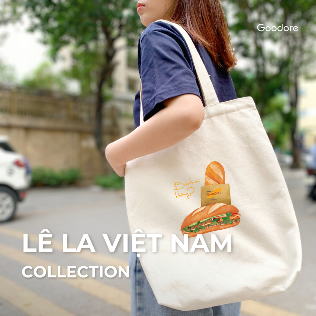 Túi tote vải canvas Goodore thiết kế Bộ sưu tập Lê La Việt Nam phong cách năng động cá tính