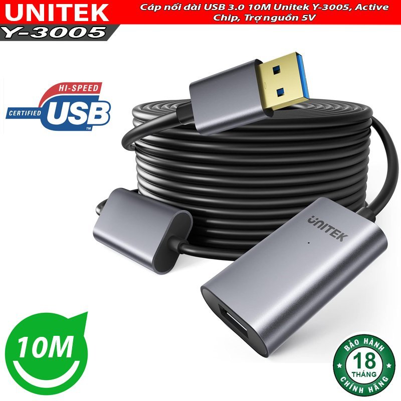 Y3005 10M USB3.0 ALUMINIUM EXT LEAD UNITEK Y-3005