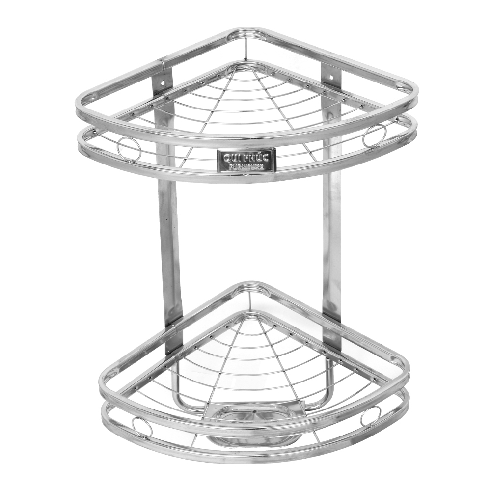 Kệ góc nhà tắm Dona QUI PHÚC, inox 304 cao cấp, không gỉ, 2 tầng tiện lợi, tiết kiệm không gian