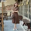 Đầm thiết kế cổ sơ mi túi hộp dáng xoè BEMINE MT8962