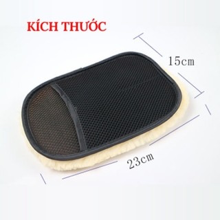 (freeship) Bộ 2 Bao Tay Rửa Xe ô tô Lông Cừu Mềm Mịn  / Găng tay Rửa Xe chống xước